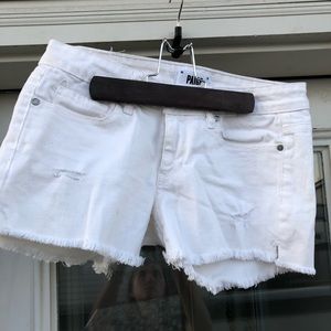 Paige white denim shorts
